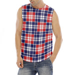 American Independence Day Plaid Print Men's Fitness Tank Top