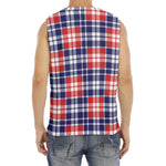 American Independence Day Plaid Print Men's Fitness Tank Top