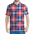 American Independence Day Plaid Print Men's Polo Shirt
