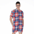 American Independence Day Plaid Print Men's Romper