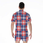 American Independence Day Plaid Print Men's Rompers