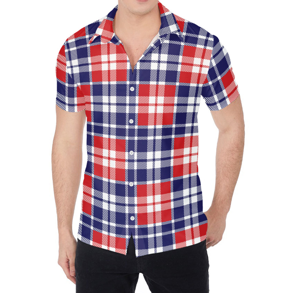 American Independence Day Plaid Print Men's Shirt