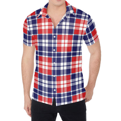 American Independence Day Plaid Print Men's Shirt