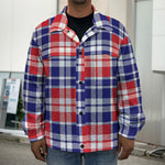 American Independence Day Plaid Print Men's Shirt Jacket