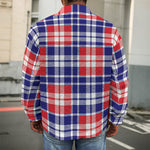 American Independence Day Plaid Print Men's Shirt Jacket