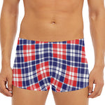 American Independence Day Plaid Print Men's Short Boxer Briefs