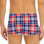 American Independence Day Plaid Print Men's Short Boxer Briefs