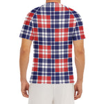 American Independence Day Plaid Print Men's Short Sleeve Rash Guard