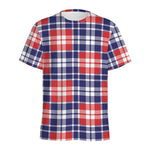American Independence Day Plaid Print Men's Sports T-Shirt