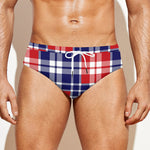 American Independence Day Plaid Print Men's Swim Briefs