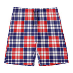 American Independence Day Plaid Print Men's Swim Trunks