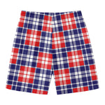 American Independence Day Plaid Print Men's Swim Trunks