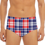 American Independence Day Plaid Print Men's Triangle Swim Briefs