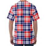 American Independence Day Plaid Print Men's Velvet T-Shirt