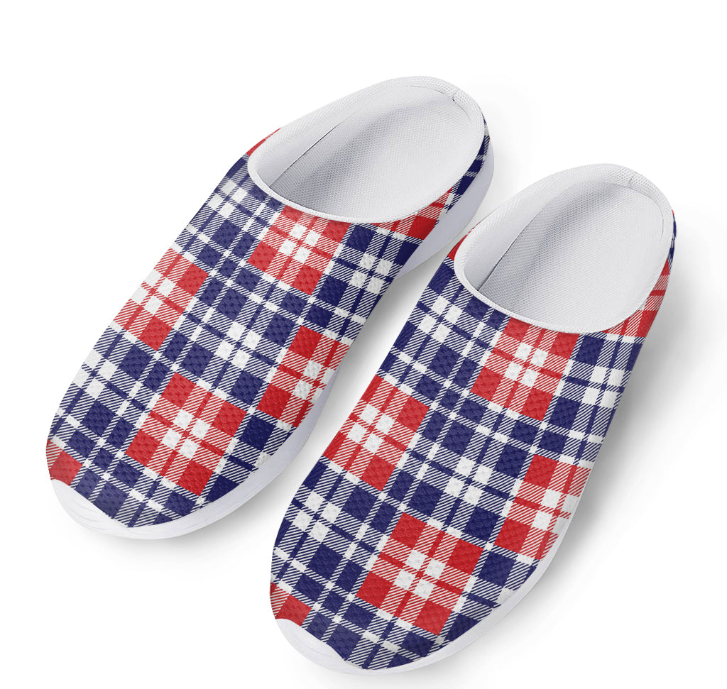 American Independence Day Plaid Print Mesh Casual Shoes