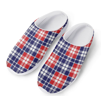 American Independence Day Plaid Print Mesh Casual Shoes
