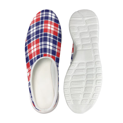 American Independence Day Plaid Print Mesh Casual Shoes