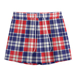 American Independence Day Plaid Print Mesh Shorts