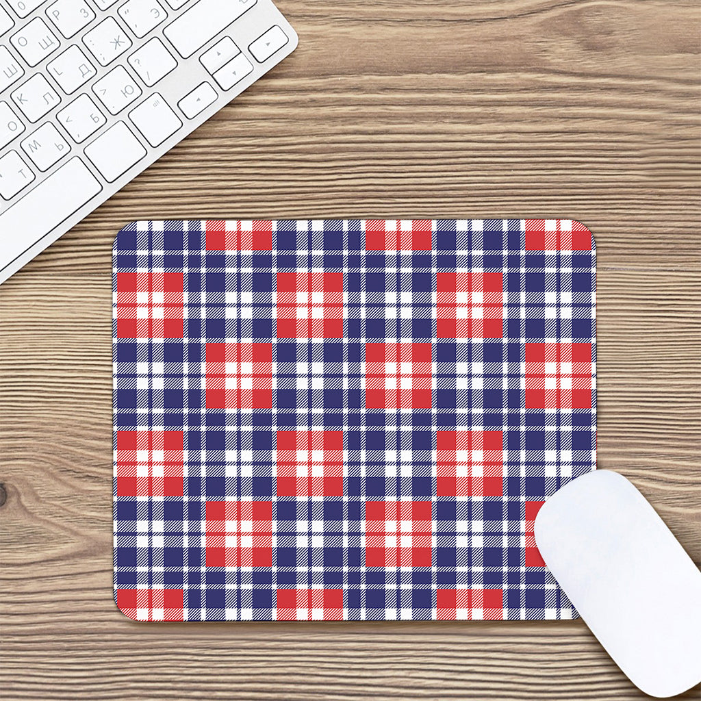 American Independence Day Plaid Print Mouse Pad