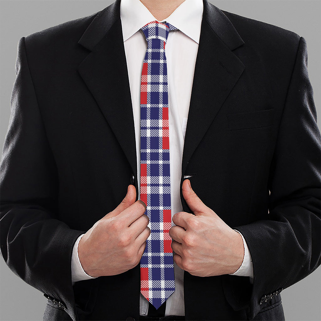 American Independence Day Plaid Print Necktie