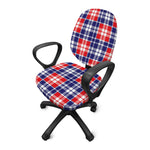 American Independence Day Plaid Print Office Chair Cover