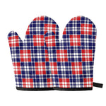 American Independence Day Plaid Print Oven Mitts