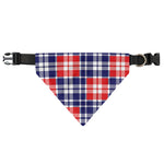 American Independence Day Plaid Print Over The Collar Dog Bandana