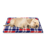 American Independence Day Plaid Print Pet Cooling Mat Cover