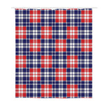 American Independence Day Plaid Print Polyester Shower Curtain