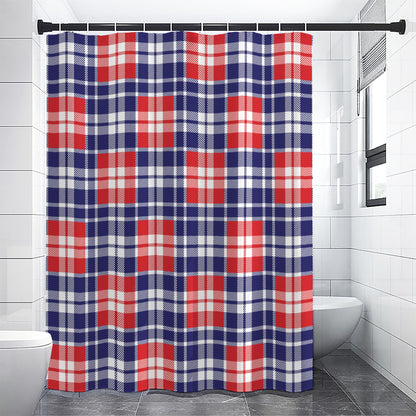 American Independence Day Plaid Print Premium Shower Curtain