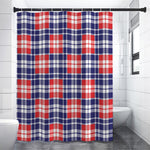 American Independence Day Plaid Print Premium Shower Curtain