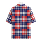 American Independence Day Plaid Print Rayon Hawaiian Shirt