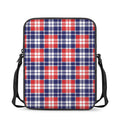 American Independence Day Plaid Print Rectangular Crossbody Bag