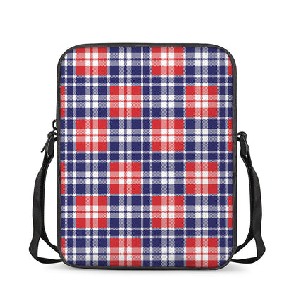 American Independence Day Plaid Print Rectangular Crossbody Bag