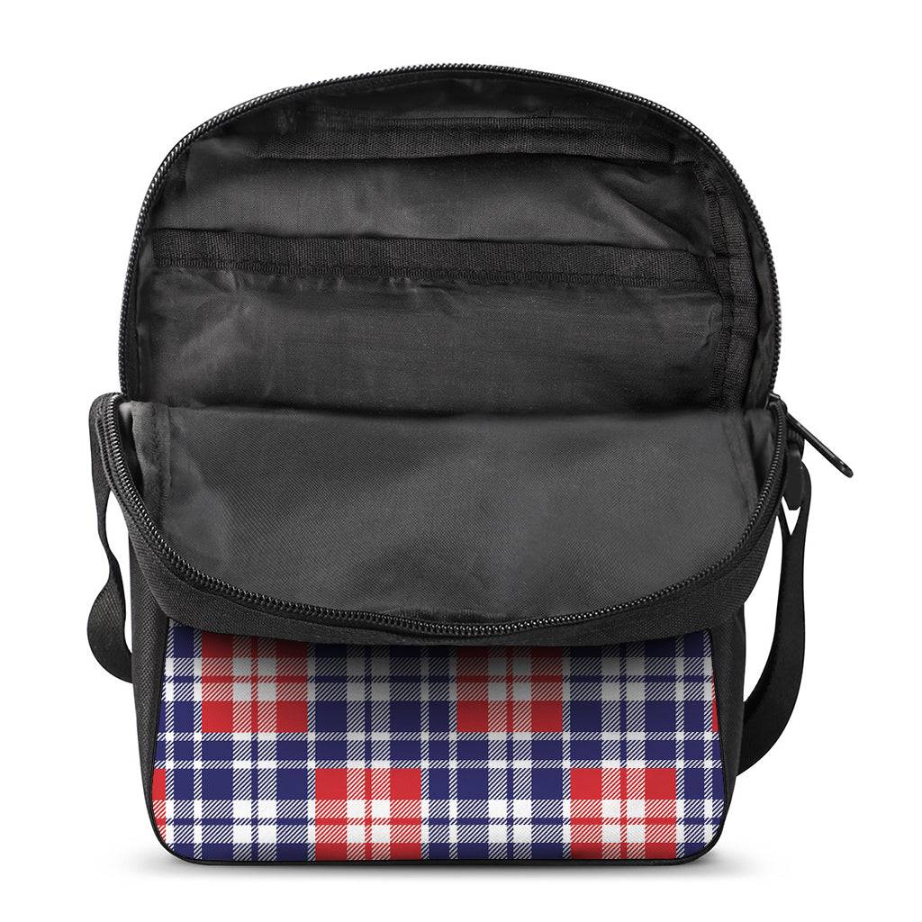 American Independence Day Plaid Print Rectangular Crossbody Bag