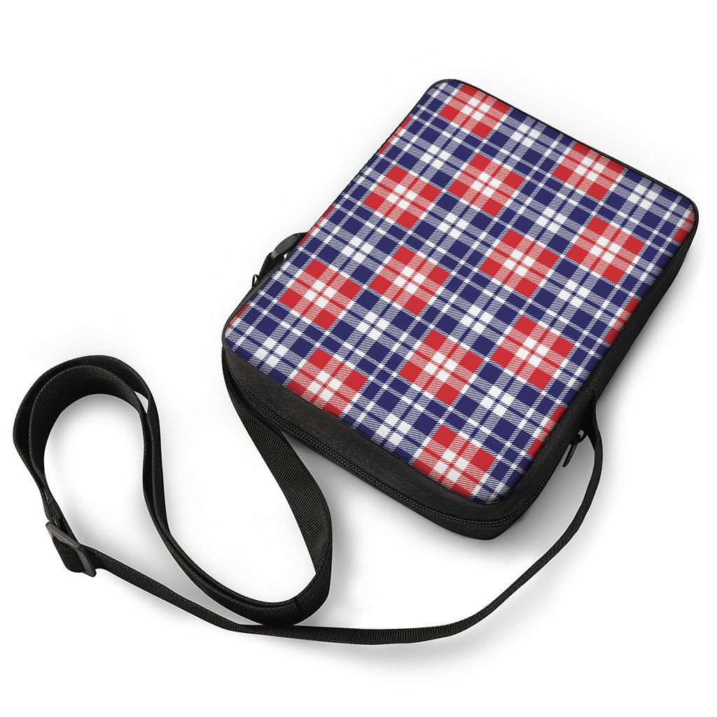 American Independence Day Plaid Print Rectangular Crossbody Bag