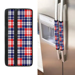 American Independence Day Plaid Print Refrigerator Handle Covers