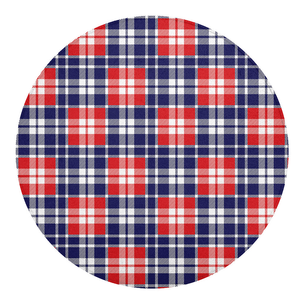 American Independence Day Plaid Print Round Blanket