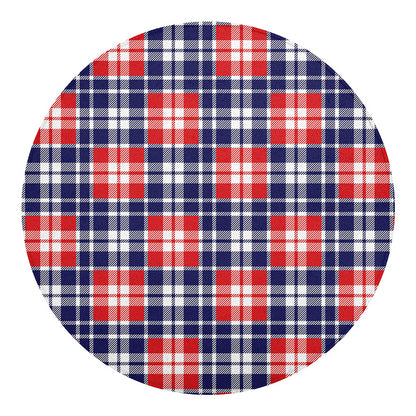 American Independence Day Plaid Print Round Blanket