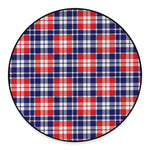 American Independence Day Plaid Print Round Floor Mat