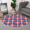 American Independence Day Plaid Print Round Rug