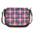 American Independence Day Plaid Print Saddle Bag