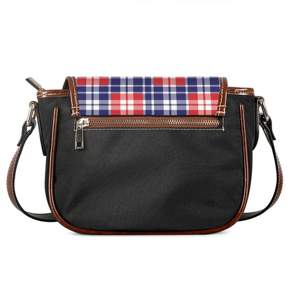 American Independence Day Plaid Print Saddle Bag