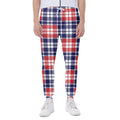American Independence Day Plaid Print Joggers
