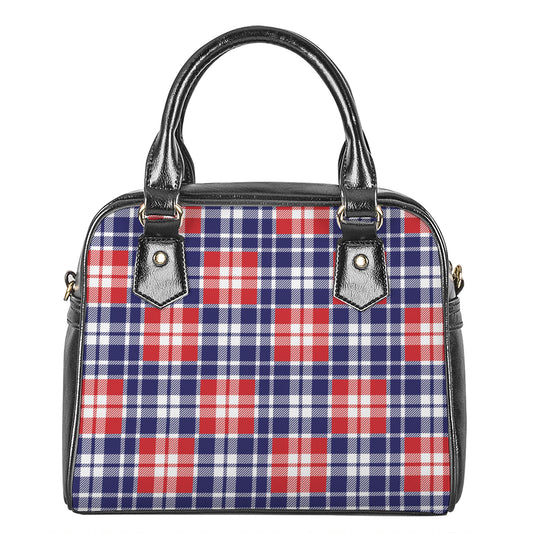 American Independence Day Plaid Print Shoulder Handbag