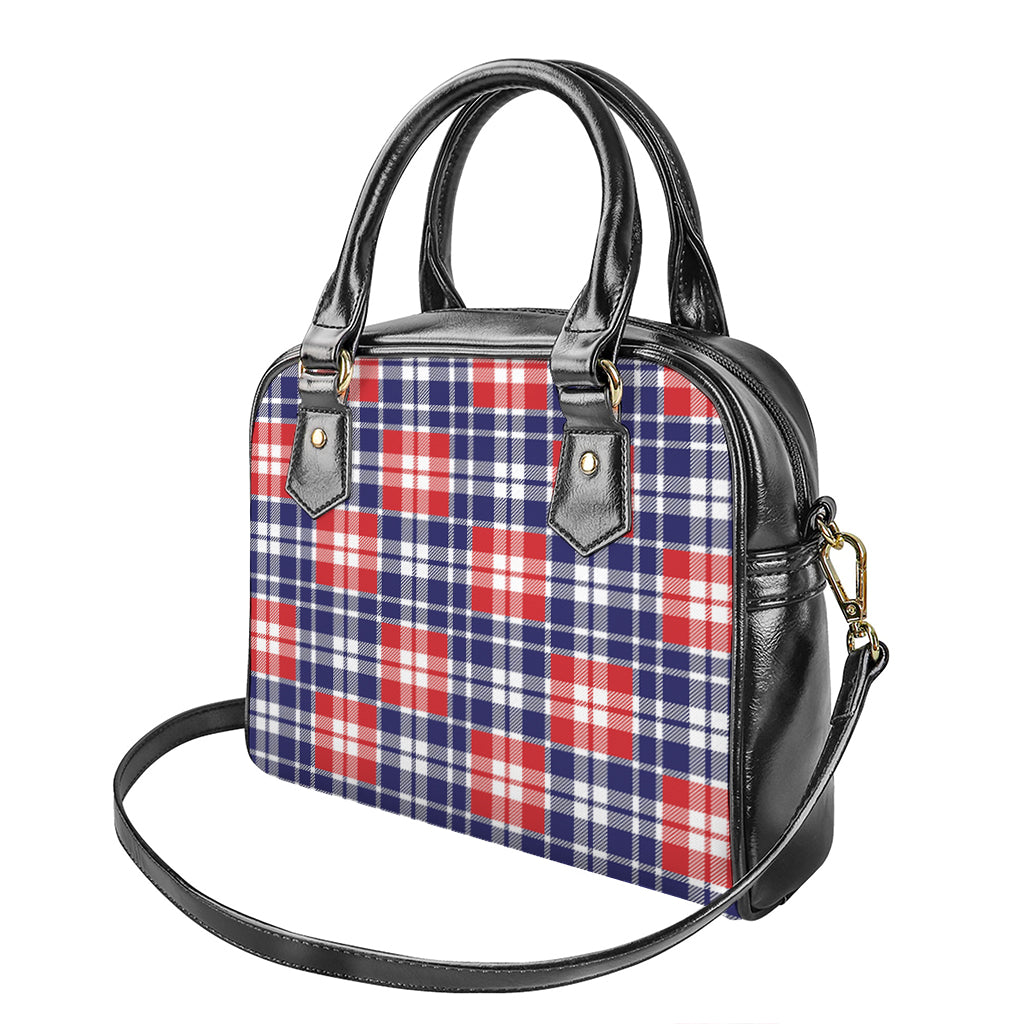 American Independence Day Plaid Print Shoulder Handbag