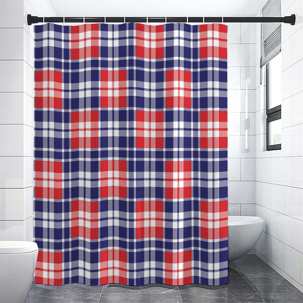 American Independence Day Plaid Print Shower Curtain