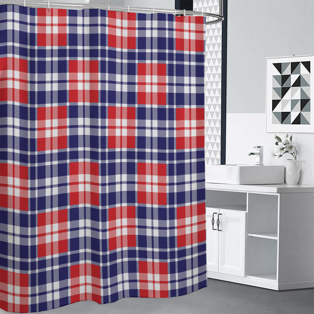 American Independence Day Plaid Print Shower Curtain