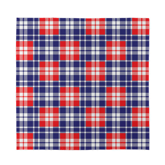 American Independence Day Plaid Print Silk Bandana