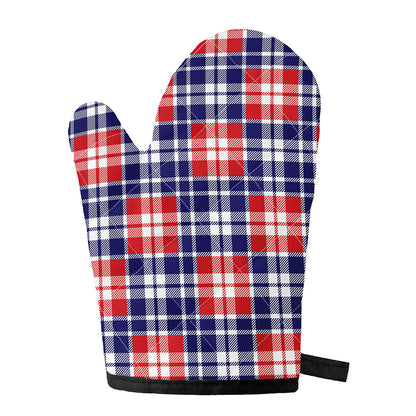 American Independence Day Plaid Print Single Oven Mitt
